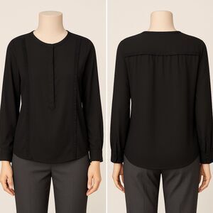 Scoop NYC Women’s Black Long Sleeve Blouse – Size Medium